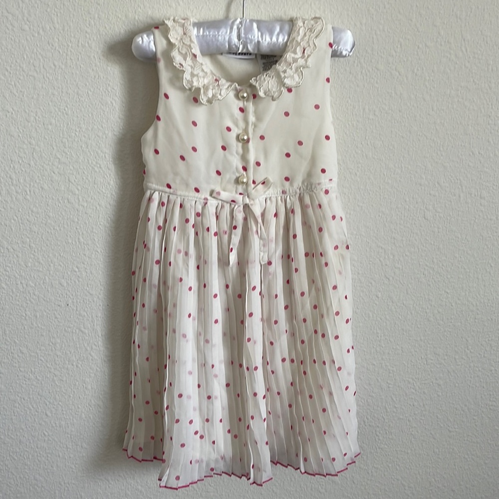 Blueberi pink and cream polka dot dress size 4 little girls